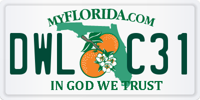 FL license plate DWLC31