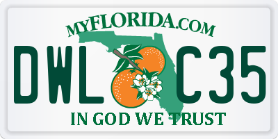 FL license plate DWLC35