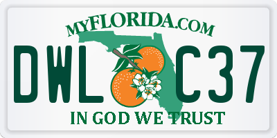 FL license plate DWLC37