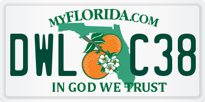 FL license plate DWLC38