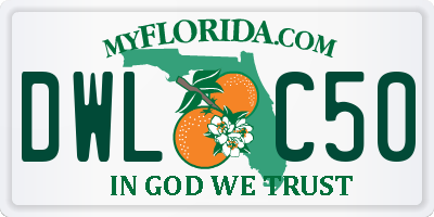 FL license plate DWLC50