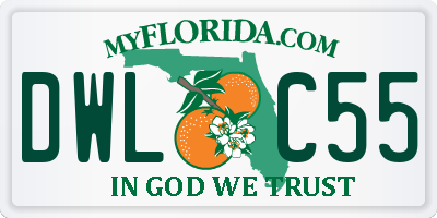 FL license plate DWLC55