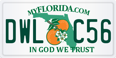 FL license plate DWLC56