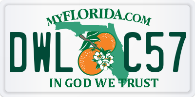 FL license plate DWLC57