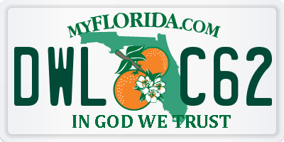 FL license plate DWLC62