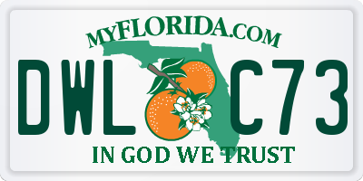 FL license plate DWLC73