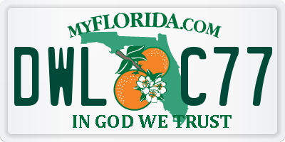 FL license plate DWLC77