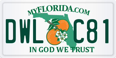 FL license plate DWLC81