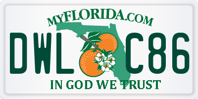 FL license plate DWLC86