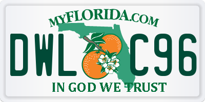 FL license plate DWLC96