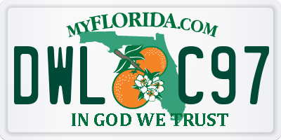 FL license plate DWLC97