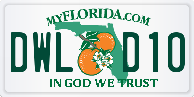 FL license plate DWLD10