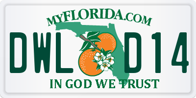 FL license plate DWLD14