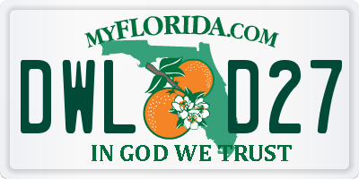 FL license plate DWLD27