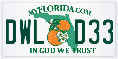 FL license plate DWLD33