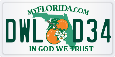 FL license plate DWLD34