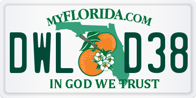 FL license plate DWLD38