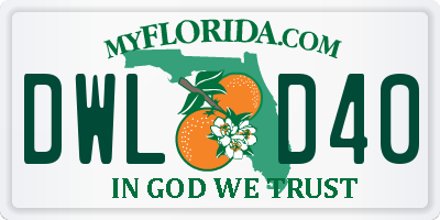 FL license plate DWLD40