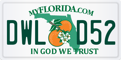FL license plate DWLD52