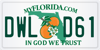 FL license plate DWLD61