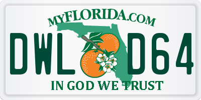 FL license plate DWLD64