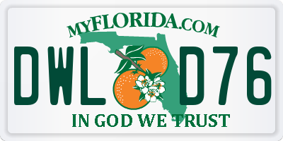 FL license plate DWLD76