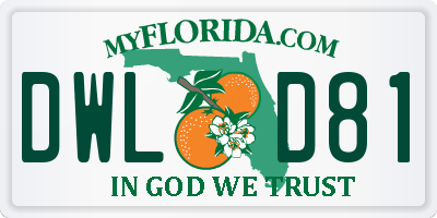 FL license plate DWLD81