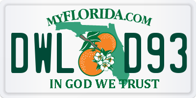 FL license plate DWLD93