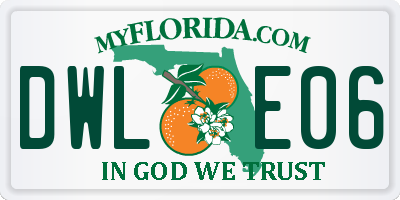 FL license plate DWLE06