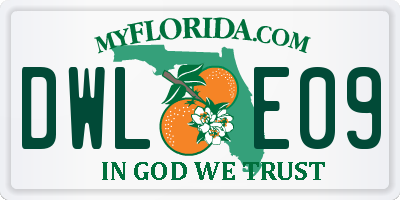 FL license plate DWLE09