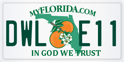 FL license plate DWLE11