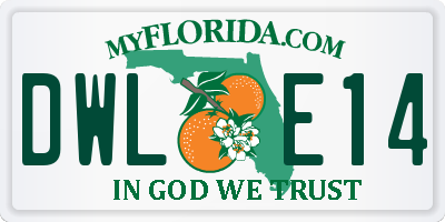 FL license plate DWLE14