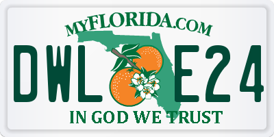 FL license plate DWLE24