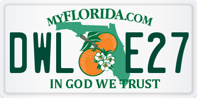 FL license plate DWLE27