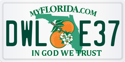 FL license plate DWLE37