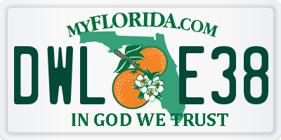 FL license plate DWLE38