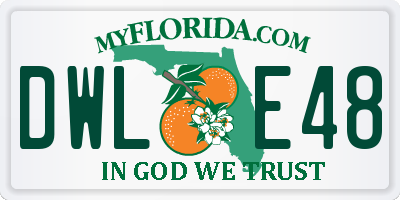 FL license plate DWLE48