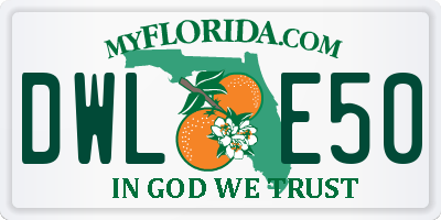 FL license plate DWLE50
