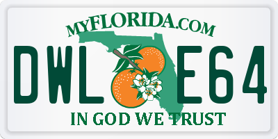 FL license plate DWLE64