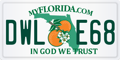 FL license plate DWLE68