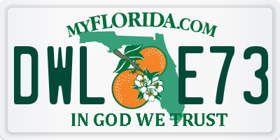 FL license plate DWLE73