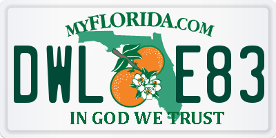 FL license plate DWLE83