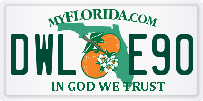 FL license plate DWLE90