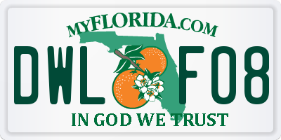 FL license plate DWLF08