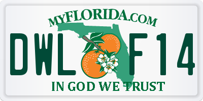 FL license plate DWLF14