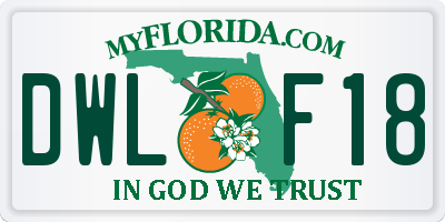 FL license plate DWLF18