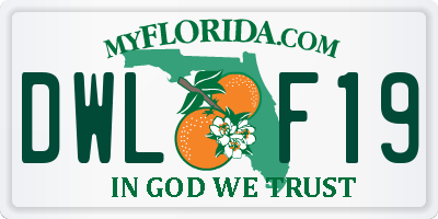 FL license plate DWLF19