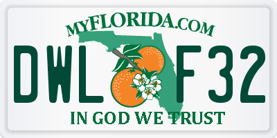 FL license plate DWLF32