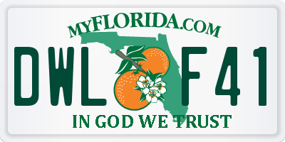 FL license plate DWLF41