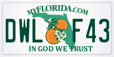 FL license plate DWLF43